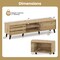 Oak TV Stand 71” Media Console with Sliding Doors, 2 Side Cabinets & Middle Shelves, Supports TVs up to 80”